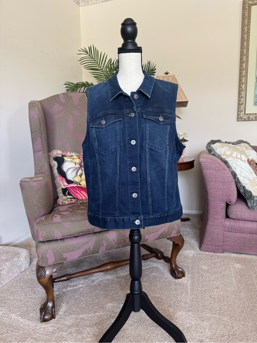 Vince Camuto Indigo Denim Sleeveless Vest